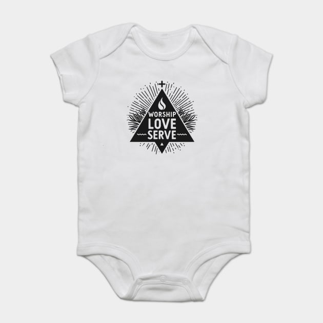 Worship Love Serve Baby Bodysuit by Frank Ring